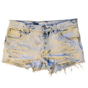 Aritzia Talula Denim Shorts‎ acid wash cut off distressed Size 25 100% cotton